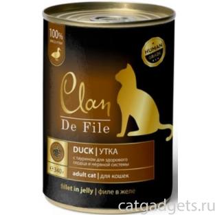 Clan De File консервы для кошек, утка в желе