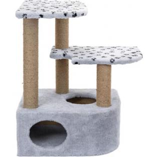 Домик-когтеточка для крупных кошек "Атос" угловой серый, джут, 86*62*97см