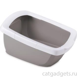 Туалет-лоток для кошек с высокими бортами, бежевый, 62*49,5*33см
