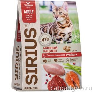 Premium сухой корм для кошек мясной рацион