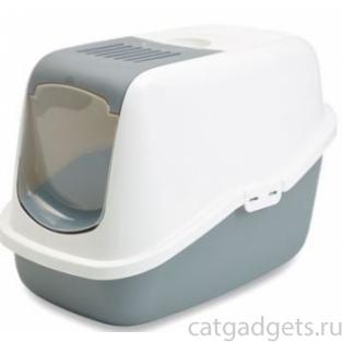 Туалет-домик для кошек NESTOR серый 56*39*38,5 см