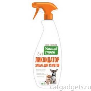 Умный спрей Ликвидатор запаха для туалета кошек и собак декоративных пород