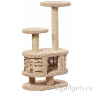 Домик когтеточка для кошек ковролиновый «Моник» 67*42*116 см, сизаль