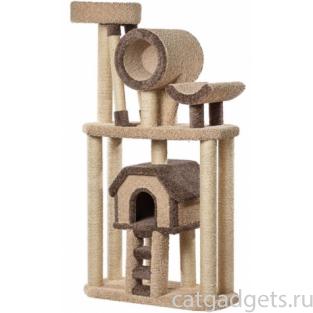 «Большой комплекс с лестницей» ковролиновый для кошек 96*45*183 см, сизаль