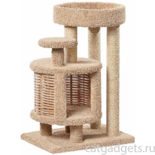 Домик когтеточка для кошек ковролиновый «Эдуська» 52*72*100 см, сизаль