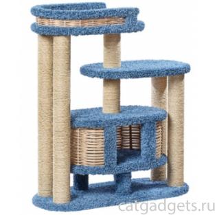 Домик когтеточка для кошек ковролиновый «Чаруша» 100*42*110 см, сизаль
