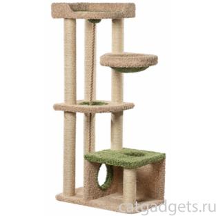 Когтеточка комплекс ковролиновый для кошек "Камуля" 78*47*158 см, сизаль