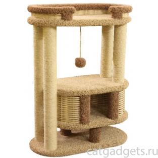 Домик когтеточка для кошек ковролиновый «Фидика» 80*40*100 см, сизаль
