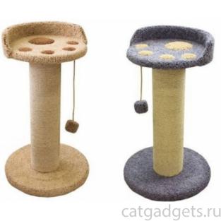 Когтеточка для кошек ковролиновая «Ряпушка» 50*50*90 см, сизаль