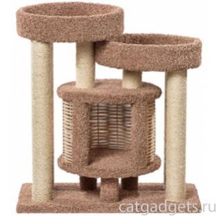 Домик когтеточка для кошек ковролиновый «Понго» 92*52*100 см, сизаль