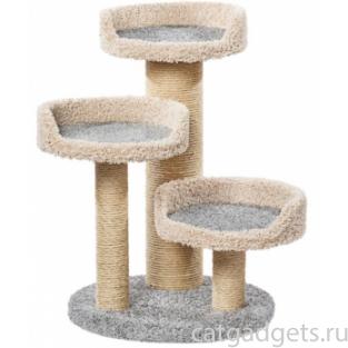 Когтеточка комплекс ковролиновый для кошек "Тяпти" 62*62*91 см, сизаль
