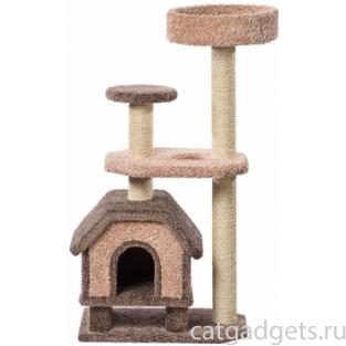Домик для кошек ковролиновый «Конура на ножках» 46*67*131 см, сизаль