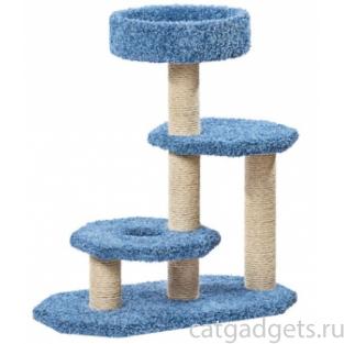 Когтеточка для кошек ковролиновая «Двухъярусная» 42*84*94 см, сизаль