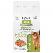 БРИТ КЕА Сухой корм с индейкой и лососем для взрослых домашних кошек INDOOR STOOL ODOUR REDUCT, 0,4кг