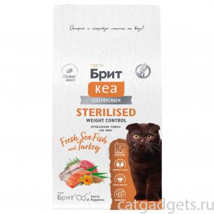 БРИТ КЕА Сухой корм с морской рыбой и индейкой для стерилизованных кошек WEIGHT CONTROL, 0,4кг