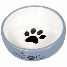 Миска керамическая MEOW для кошек, синяя, 380мл
