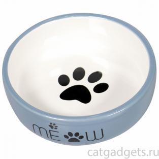 Миска керамическая MEOW для кошек, синяя, 380мл Миска керамическая MEOW для кошек, синяя, 380мл