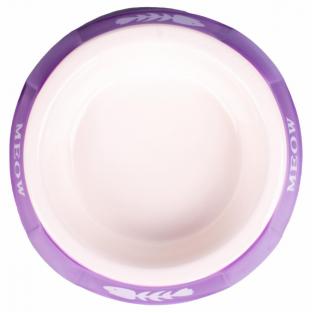 Миска керамическая для кошек фиолетовая с рыбками, 140мл Миска керамическая для кошек фиолетовая с рыбками, 140мл