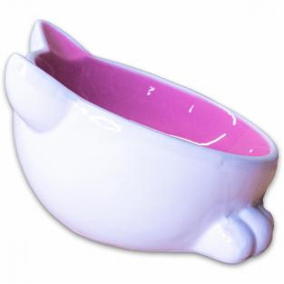 Миска "мордочка кошки" керамическая на ножках, розовая,100мл Миска "мордочка кошки" керамическая на ножках, розовая,100мл