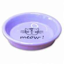 Миска керамическая MEOW для кошек, сиреневая, 200мл