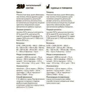 Витаминное лакомство для кошек "мультивитаминный комплекс", 60таб