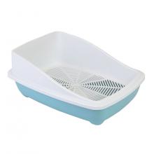 Туалет для кошек с высоким бортом и сеткой 52*39*20см, бирюзовый