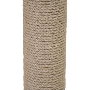 Когтеточка-лежанка ВИСКИ с двумя столбиками 45,5*27,5*h54см (ЛДСП, вельвет, джут) дуб сонома