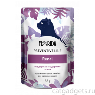 Preventive Line Паучи для кошек Renal при почечной недостаточности у взрослых и стареющих кошек, 85г