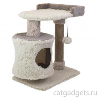 Домик-когтеточка ТАФФИ 3х-уровневый разборный 63*41*h76см (пушистый мех, джут) коричневый Домик-когтеточка ТАФФИ 3х-уровневый разборный 63*41*h76см (пушистый мех, джут) коричневый