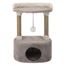 Домик-когтеточка ДЖЕРРИ овальный, 34*54*h80см (пушистый мех, джут) коричневый