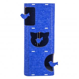 Домик-когтеточка КОЛОННА разборный серия Войлок 34х34хh79см (войлок акустический) сине-белая