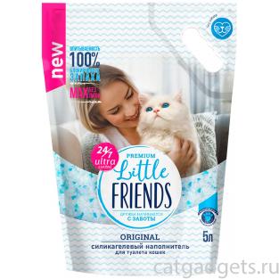Наполнитель силикагелевый для туалета кошек Little Friends Original, 5л, 2кг Наполнитель силикагелевый для туалета кошек Little Friends Original, 5л, 2кг