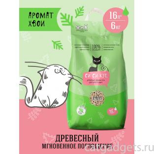 Древесный наполнитель для туалета кошек, 16л/6кг Древесный наполнитель для туалета кошек, 16л/6кг