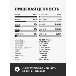 Сухой корм для котят с индейкой и овощами, for kittens with turkey and vegetables, 0.4кг