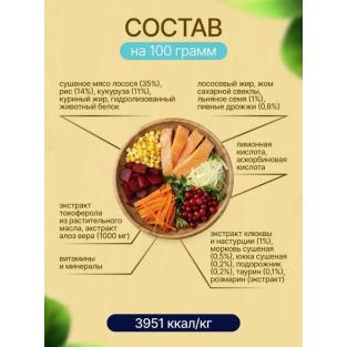 Сухой корм для стерилизованных кошек Лосось с клюквой, 0,4кг