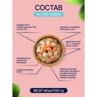 Паучи Kitten для котят Индейка и лосось в соусе, 85г