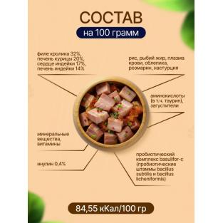 Консервы Sterilized для стерилизованных кошек Кролик и сердце в желе, 415г