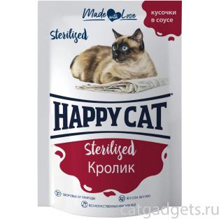 Паучи для стерилизованных кошек кролик кусочки в соусе, 85г Паучи для стерилизованных кошек кролик кусочки в соусе, 85г
