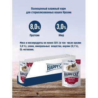 Паучи для стерилизованных кошек кролик кусочки в соусе, 85г Паучи для стерилизованных кошек кролик кусочки в соусе, 85г