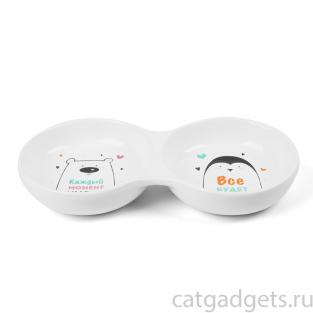 Миска керамическая двойная "Север", 2*0,2л