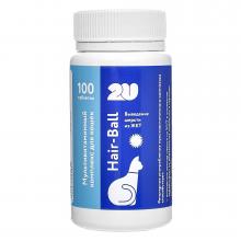 Мультивитаминный комплекс для кошек, выведение комков шерсти Hair-Ball, 100таб.