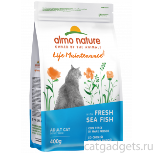 Полнорационный сухой корм для взрослых кошек со свежей морской рыбой и коричневым рисом. Life Maintenance, Fresh Sea Fish, 0.4кг Полнорационный сухой корм для взрослых кошек со свежей морской рыбой и коричневым рисом. Life Maintenance, Fresh Sea Fish, 0.4кг