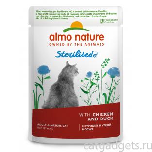 Паучи для стерилизованных кошек: с курицей и уткой в соусе Holistic Functional, Sterilised, Chicken and Duck, 85г