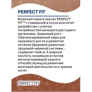 Пауч для котят от 1 до 12 месяцев, с говядиной в соусе, 75г