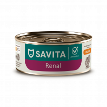 SAVITA prof консервы Renal для кошек поддержание здоровья почек с индейкой. Ветеринарный, диетический, 100г