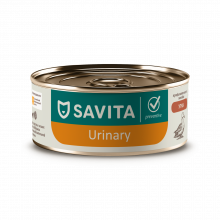 SAVITA prof консервы Urinary для кошек профилактика МКБ с уткой. Ветеринарный, диетический, 100г