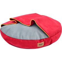 Лежанка-карман круглая "Ампир" мебельная ткань (бордо/серый)