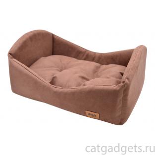 Лежанка-кроватка "Classic" искусственная замша, коричневая