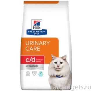 Сухой корм для кошек C/d  профилактика МКБ при стрессе с рыбой (Urinary Stress)