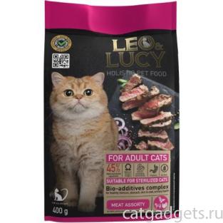 Сухой холистик корм для кошек мясное ассорти с биодобавками, подходит для стерилизованных